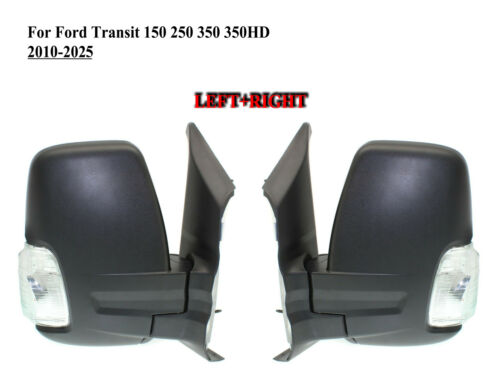 Pair Right and Left Power Mirror with Lamp For Ford Transit 150 250 350HD10to25