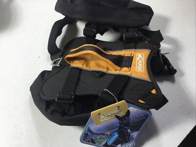 KURGO Baxter 3.75 Liter Backpack Black & Orange Dogs 30 - 85 lbs Saddle Bags NEW
