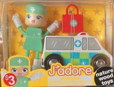 Natural Wood Toy J'adore Doctor Eileen Figure 2.75" - Sealed - Box Storage Wear