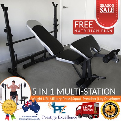 Multi Station Home Gym Weight Bench Press Leg Equipment Set