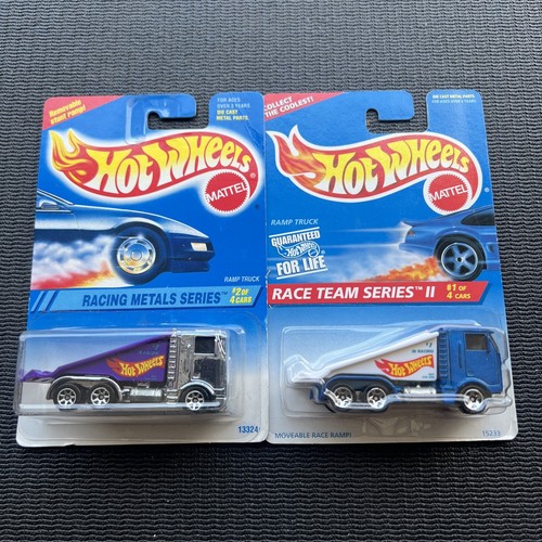 HOT WHEELS RACING METALS SERIES  RAMP TRUCK Blue Metallic Silver Variation Set - Picture 1 of 1