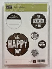 Stampin Up STARBURST SAYINGS NEW Birthday Celebrate ThankYou Circles 133185