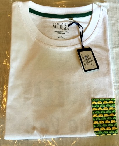 Pavilion - T-shirt unisex con tasca fantasia Limes or Lemons Squeeze The Day bianca - Foto 5 di 8