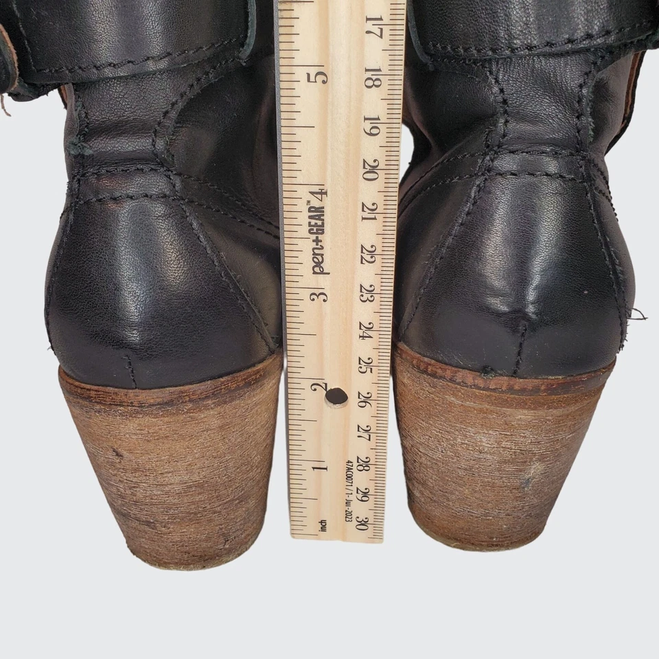 Bota para mujer Hudson de cuero negro con hebilla lateral talla 37 (EE. UU. 6,5) Foto 4 de 4