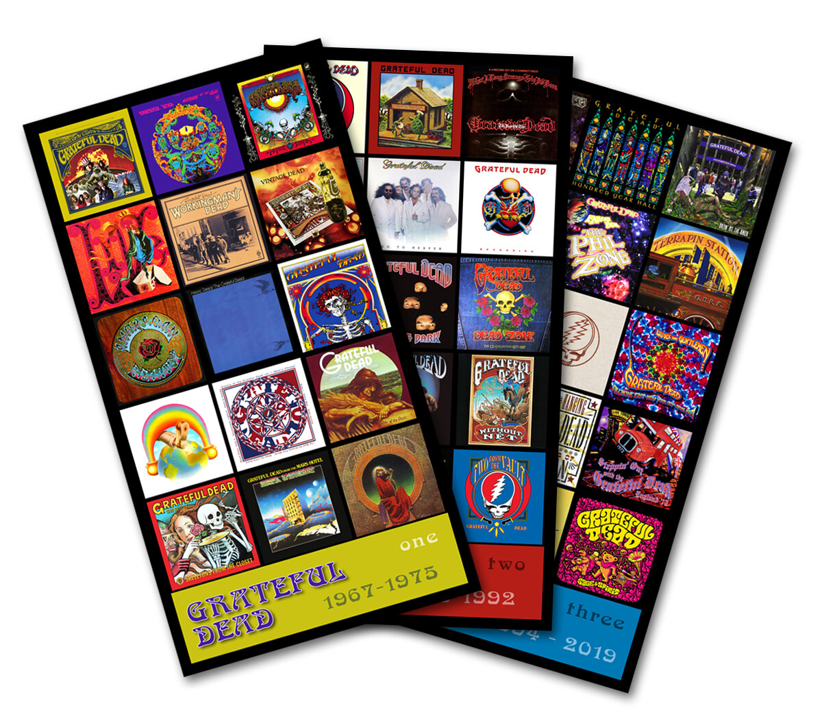 GRATEFUL DEAD triple pack discography magnet set lot (three