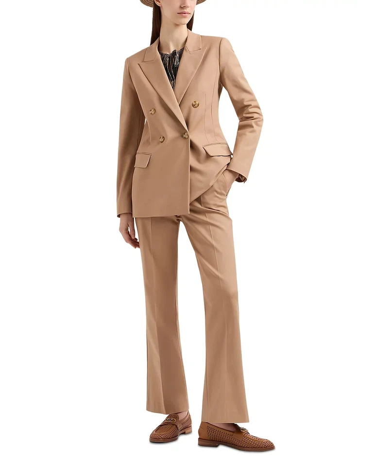 NEW Emporio Armani Stretch Flare Leg Pants CAMEL SIZE 4 US- 40 IT/100%AUTHENTIC - Image 2 of 4