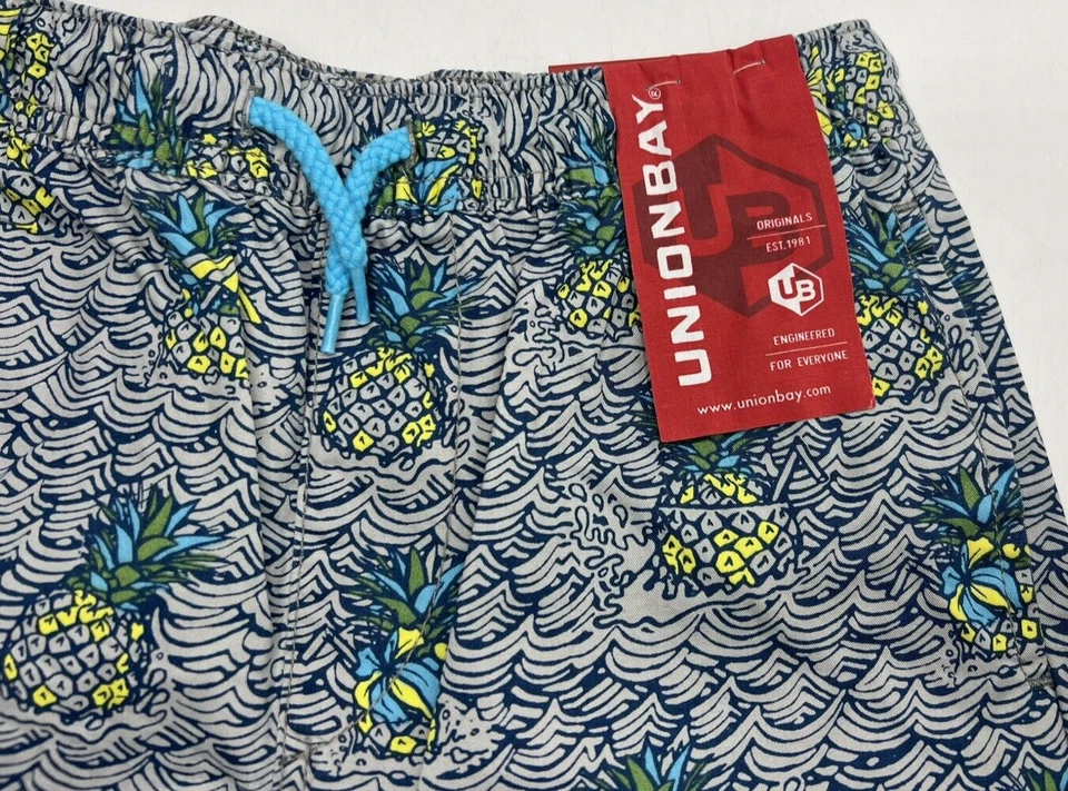 Pantalones Cortos de Algodón Cintura Elástica UNIONBAY con Cordón Prisma Talla S (7/8) para Niños Foto 3 de 4