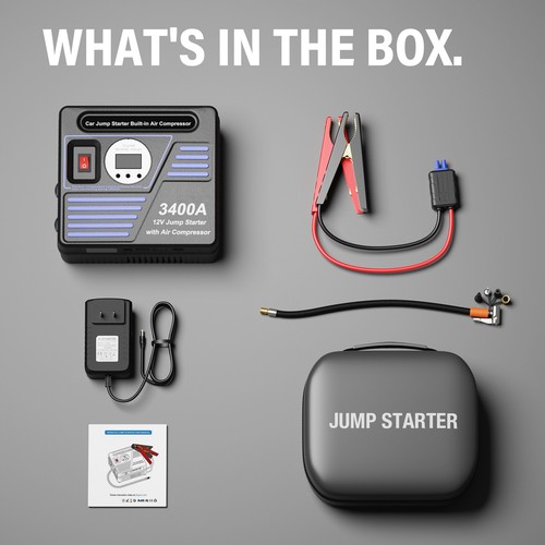 3400A Car Jump Starter + Air Compressor 30000mAh Emergency Battery Power Bank - Picture 12 of 12