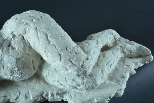 Antique Statue Sculpture IN Plaster Cast Workshop Study Nude Female Lay Nursing - Picture 9 of 10