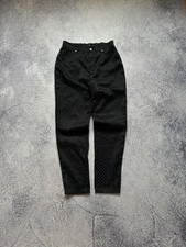 Vintage VERSACE Multilogo Black Pants Womens Size M-L Y2K Rare Archive