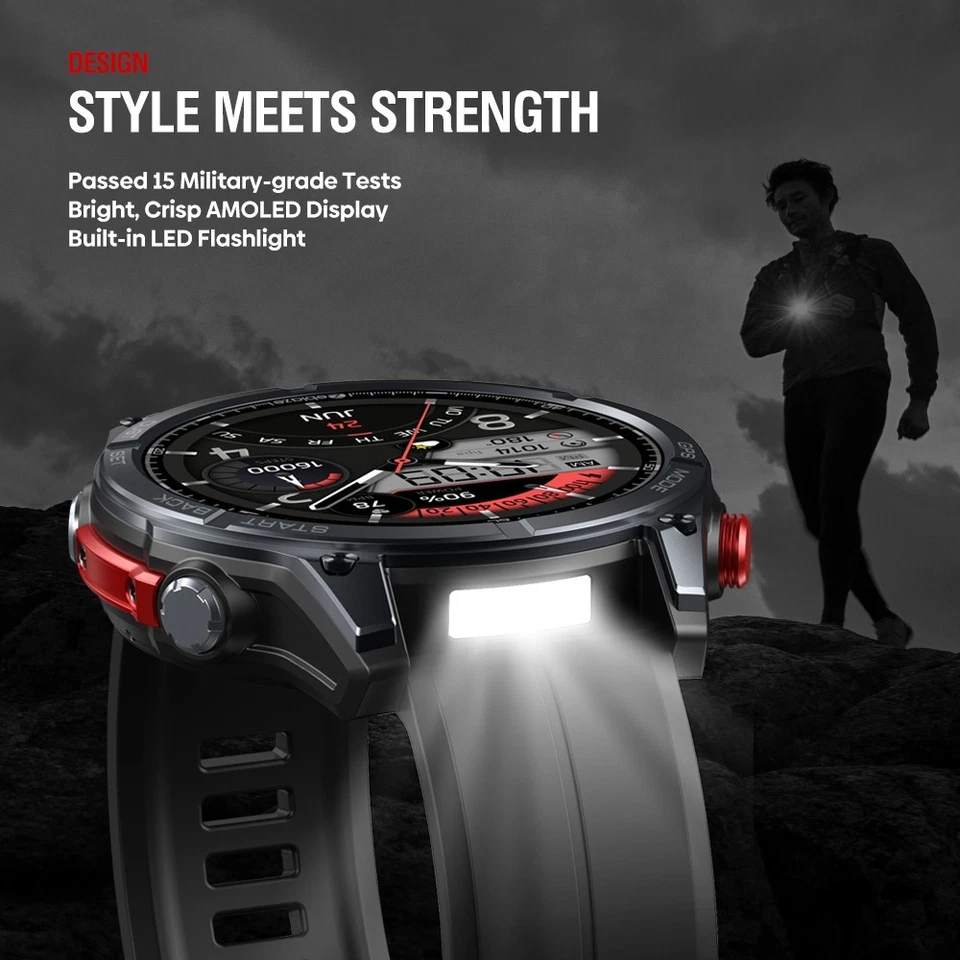 Zeblaze Stratos 4 GPS Smart Watch 1.43 AMOLED Display Compass Barometric Sport - Image 4 of 4
