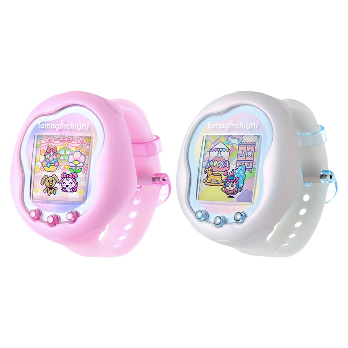 Tamagotchi Uni Aurora Pink 中古　美品　BANDAI Tamagotchi Uni Aurora Pink & Prism White Color Premium Bandai