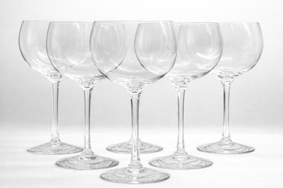 Cartier CTC1 Crystal Water Wine Goblets Multisided Stem Balloon Glasses Set 6