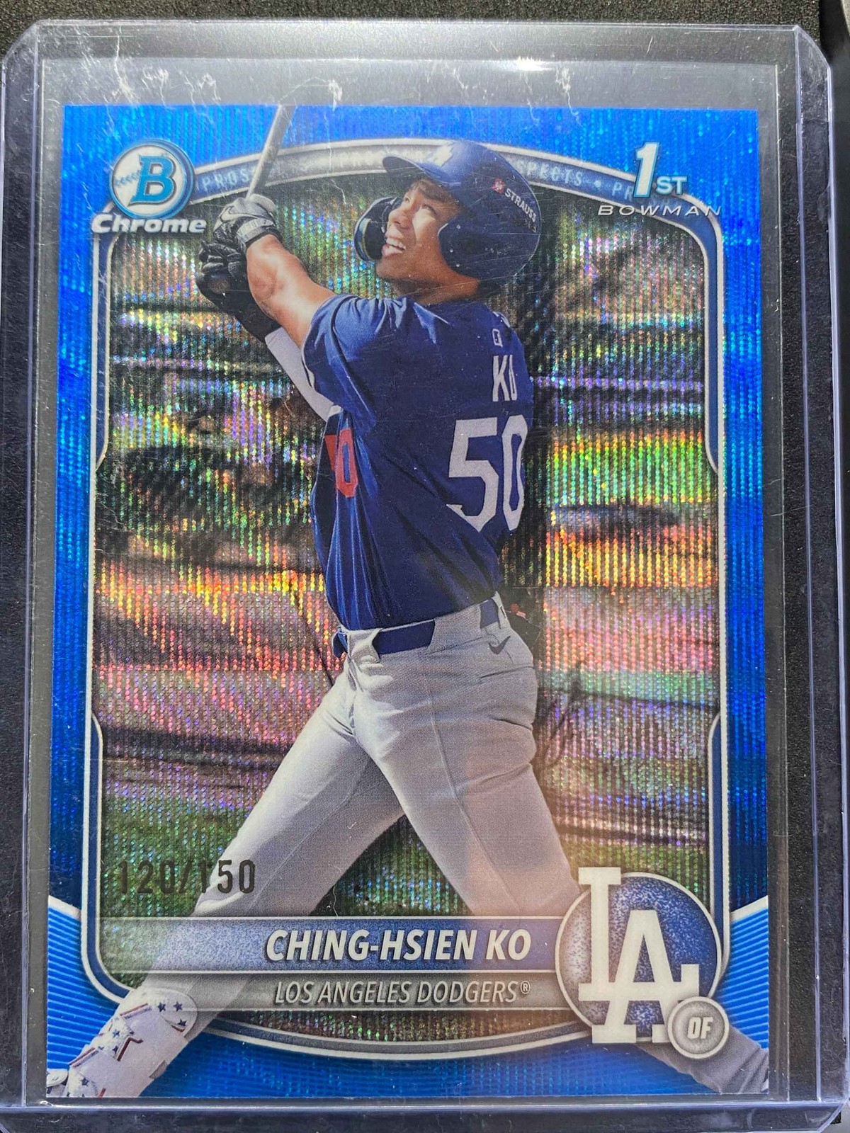 2025 Bowman Chrome Blue Wave #BCP-224 Ching-Hsien Ko 1st /150 Dodgers