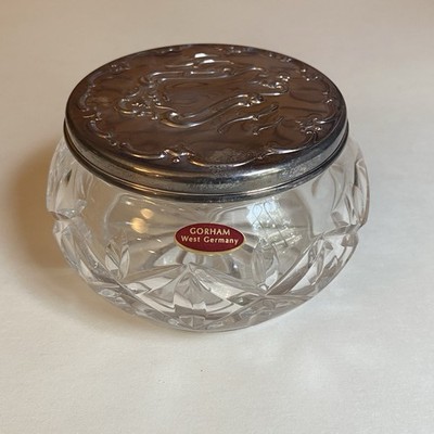 VTG Gorham EP YC 1845  Powder Jar with Lid  Gorham West Germany Box