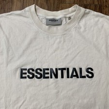 Fear Of God Essentials T Shirt Size Medium Beige Short Sleeve Logo Tee