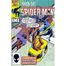 Web of Spider-Man #21 - 1985 series Marvel comics VF+ [c]