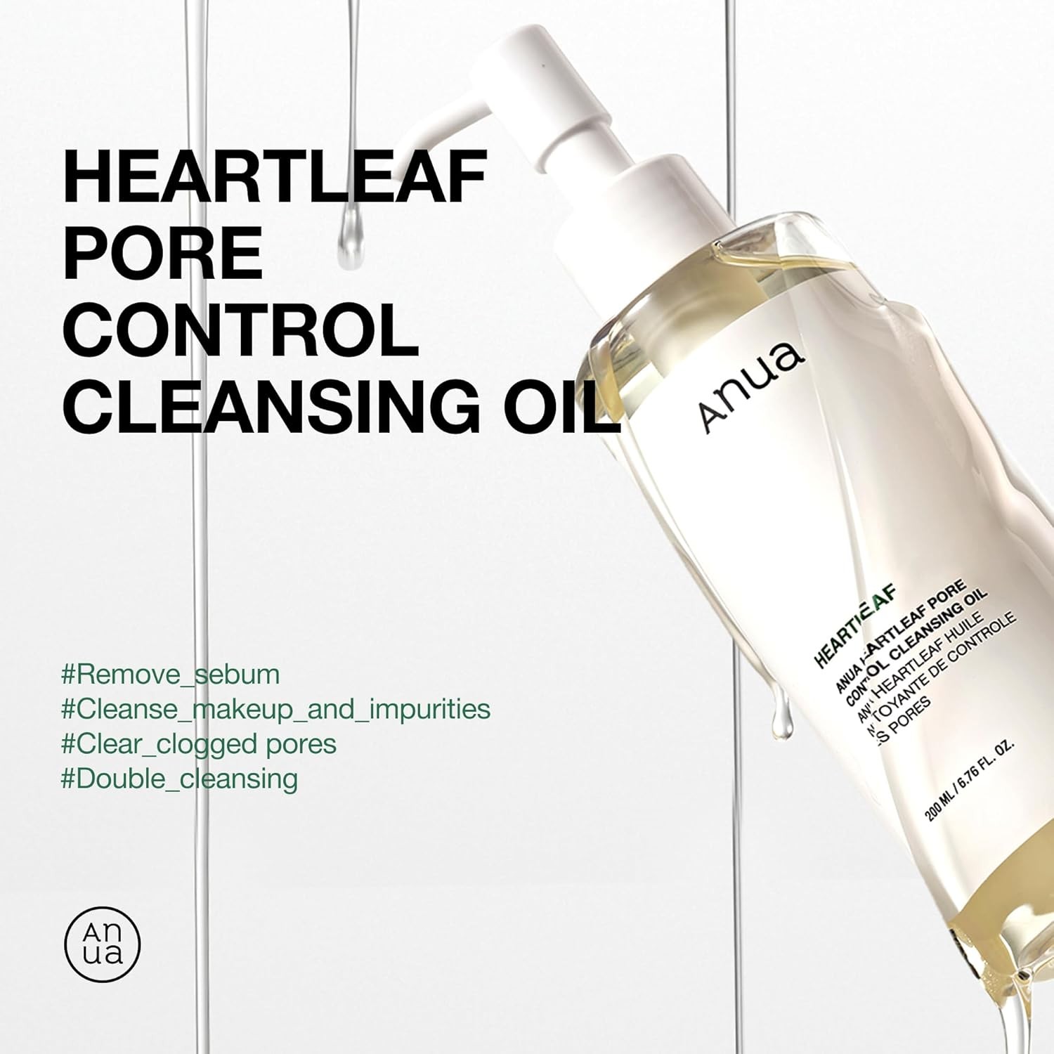 Heartleaf Pore Control Cleansing Oil,Cleanser for Face, Makeup Blackhead Remover