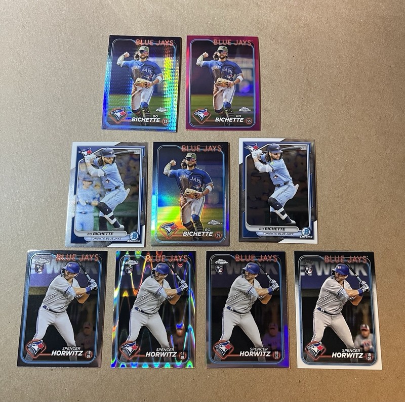 Bo Bichette 5 Cards & Spencer Horwitz 4 Cards 9 Card Lot Great Lot!!!