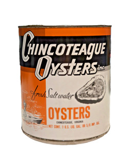 Chincoteague Oysters Brand Oyster Tin Can Gallon Earlier Permit No. Variation
