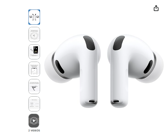 Apple AirPods Pro 3 Wireless Earbuds, Active Noise Cancellation,