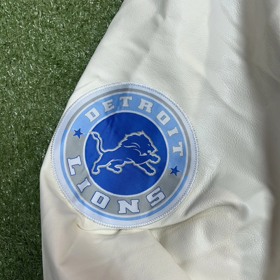 Detroit Lions NFL Team Apparel Faux Wool Varsity Bomber Jacket Size XL NWT $160 - Image 4 of 4