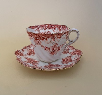 Antique Paragon 689 The Star China Company Iron Red Floral Cup and Saucer