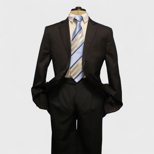 Costume Brooks Brothers 42L Gris Rayé - Coupe Milano - Taille Veste 42, Pantalon 36 - Occasion Très Bon état
