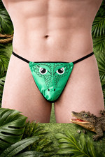 Men’s Novelty Crocodile Pouch Thong G-String Brief Fun Stag Party Underwear