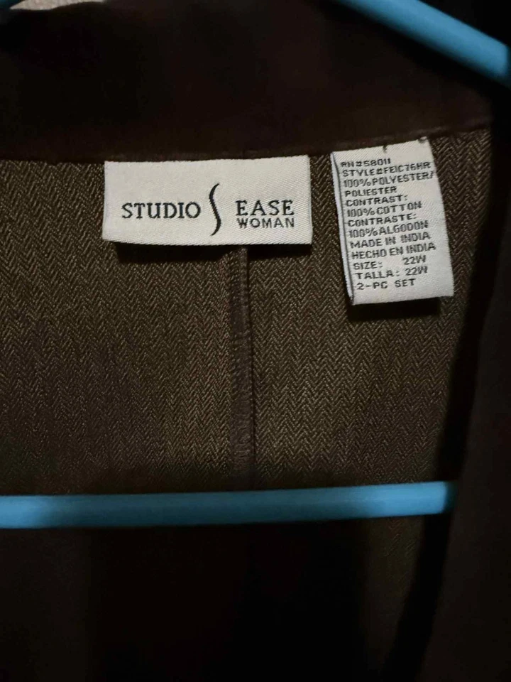 Blazer Talla Grande 22W Vintage Años 90 Marrón Terciopelo Cuello Cuando Harry Conoció a Sally Foto 3 de 3