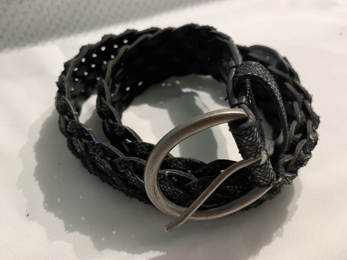 Justice Black Braided Belt Sparkles 30”L x 1.25w New No Tags - Picture 5 of 5
