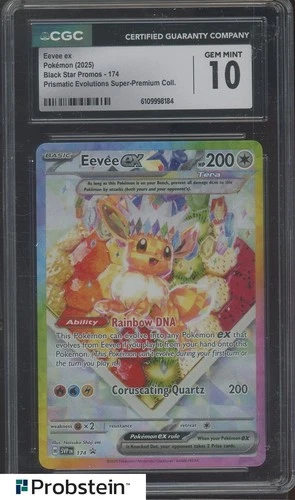 2025 Pokemon Black Star Promos #174 Eevee Ex Prismatic Super Premium Coll CGC 10