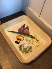 Rare Vintage Los Angeles Potteries Hand-Painted 15in X 11 1/4in Ovenware #512