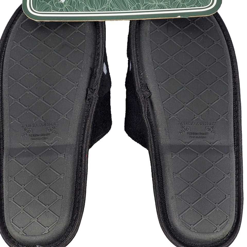 Zapatillas sin cordones Laura Ashley para mujer X-Large 9,5-10,5 negras blancas con lazo a lunares Foto 4 de 4