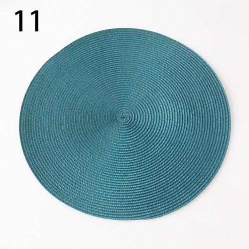 Round Placemat Coaster Woven Table Place Mat Heat Resistant Pad Kitchen Decor - Picture 17 of 40