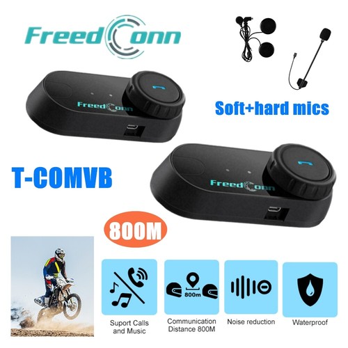 2x 2 Vie 800M Moto Interfono Bluetooth e Cancellazione del rumore \u0026 radio  FM GPS | eBay