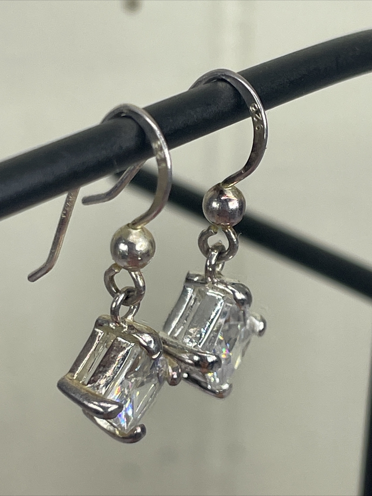 Vintage Sterling Silver 925 Solid Hook Earrings J… - image 2