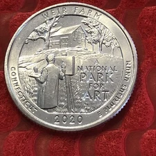 2020 "D" Quarter Connecticut Weir Farm BU from Denver Mint Roll