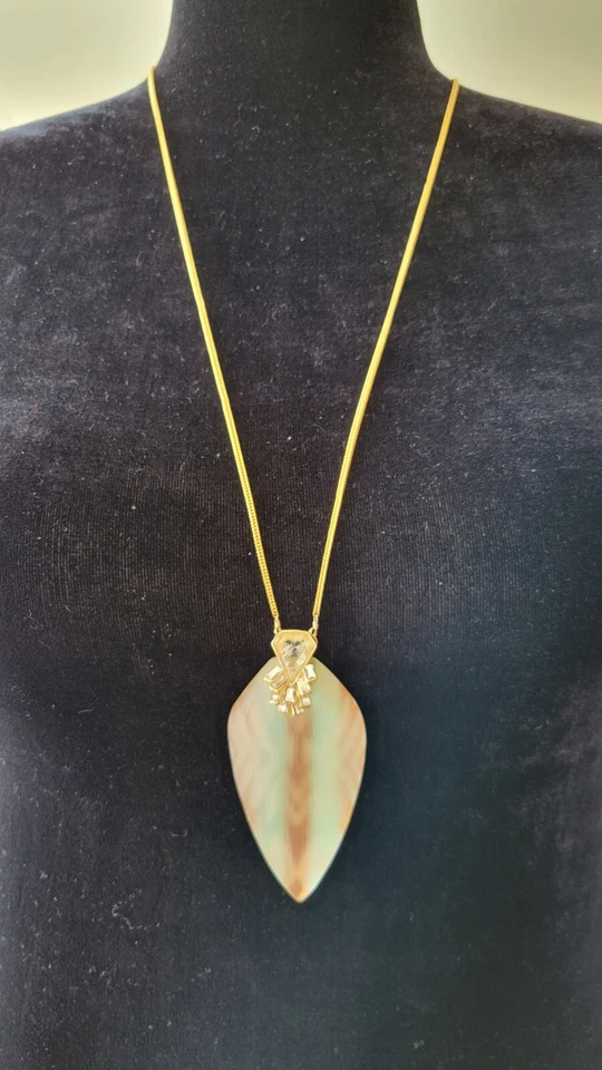 NOVO Colar de Ouro Alexis Bittar O'Keefe Verde Lucite Arrow Southwestern Novo com etiquetas - Imagem 3 de 4