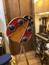 Vintage LADYBUG Outdoor Hanging Bird Feeder