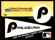 1986 Fleer Team Stickers Philadelphia Phillies Pennant #NNO Ed Walsh Back