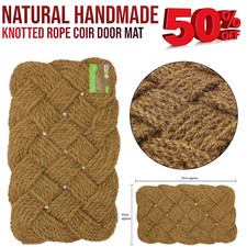 Image of Heavy Duty Hand Made Door Floor Mat Indoor Outdoor Knotted Rope Coir 45 x 75cm