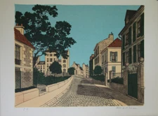 Denis Paul Noyer-Lithographie Original Signée-la Rue Paved