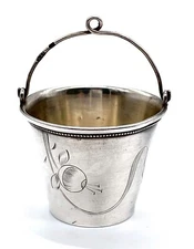 Antique imperial Russian silver tea strainer bucket Art Nouveau 84