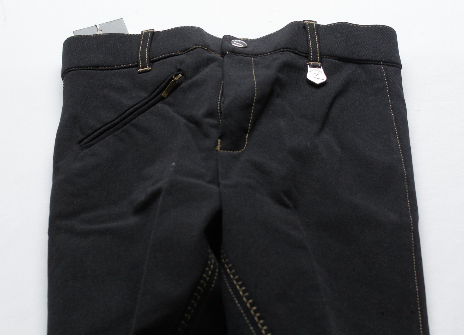 Horze Kid's Zip Pocket Thermo Riding Breeches AP2 Black Medium (Size: 140)