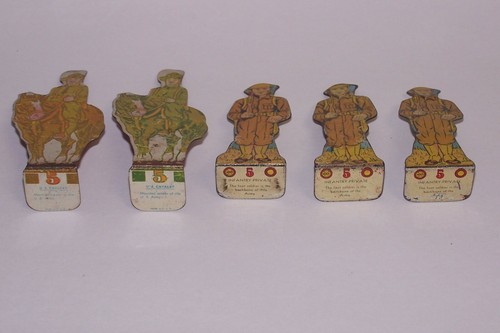 Vintage 5 Marx Tin Soldiers Targets Cavalry & Private 1930s - Picture 5 of 9