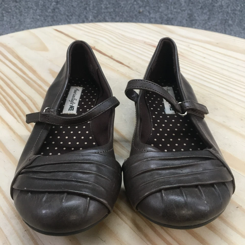 American Eagle Shoes Youth 13 Mary Jane Brown Faux Leather Comfort Hook & Loop - Image 4 of 4