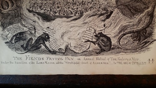 1832 ORIGINAL ANTIQUE SATIRICAL PRINT GEORGE CRUIKSHANK - THE FIENDS FRYING PAN - Picture 4 of 10