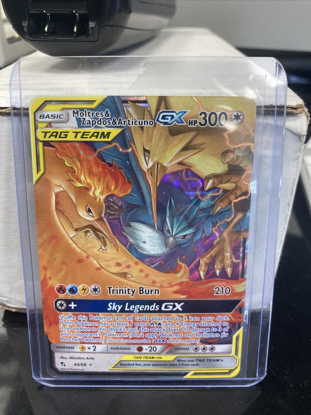 ULTRA RARE Moltres Zapdos Articuno GX Hidden Fates 44/68 Tag Team Pokemon -  LP