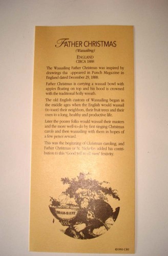 Memories of Santa Collection 1888 Father Christmas (Wassailing) New In Box - Picture 2 of 3